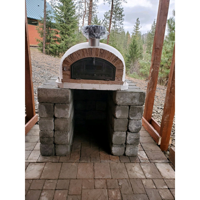 Authentic Pizza Ovens Ventura Buena Brick & Cement Countertop Wood